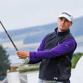 Royal Burgess player Cameron Adam on his way to carding a course-record 63 at Royal Dornoch in the opening qualifying round for the Scottish Amateur Championship. Picture: Scottish Golf