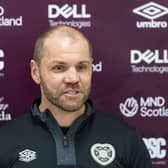 Hearts manager Robbie Neilson addresses the Tynecastle graffiti ahead of the visit of St Mirren. (Photo by Mark Scates / SNS Group)