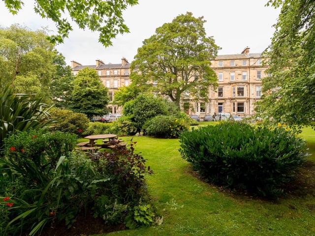 Exterior: Residents can gain access to the private Drumsheugh Gardens, which has plenty of attractive green space to enjoy year-round, and is filled with mature trees and plants.Contact: Murray & Currie