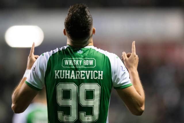 Mykola Kuharevich opened the scoring for Hibs against St Johnstone. (Photo by Mark Scates / SNS Group)