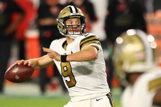 Drew Brees produced a four-touchdown performance as the New Orleans Saints beat the Tampa Bay Buccaneers 38-3. Picture: Mike Ehrmann/Getty Images