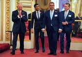 King Charles III (far left) arrives with, (left to right) Prime Minister Rishi Sunak, Alok Sharma (centre), who presided over Cop26 and Brian Moynihan, Chair and CEO of Bank of America and Co-Chair of Sustainable Markets Initiative, during a reception for world leaders, business figures, environmentalists and NGOs at Buckingham Palace ahead of the COP27 Summit.  The King's knowledge and presence at COP27 will be missed, writes Philip Lymbery.  PIC: Jonathan Brady/PA Wire.