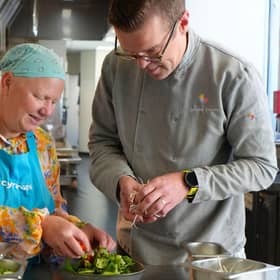 Sue O'Neill-Berest and Dominik Kawalec creating bespoke menu