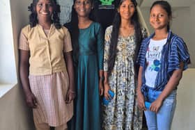The students benefitting from Pinnacle's school furniture