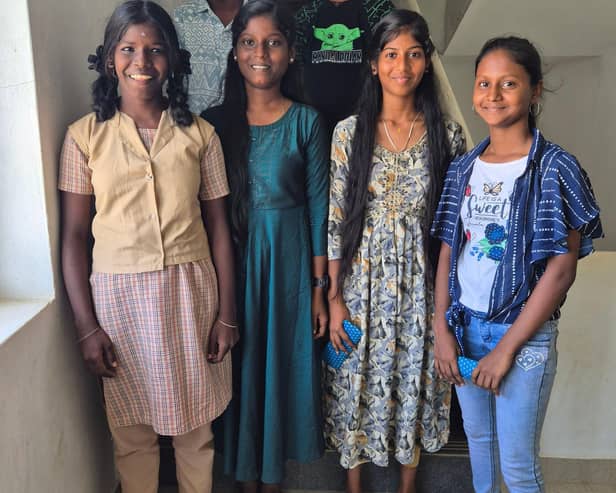 The students benefitting from Pinnacle's school furniture