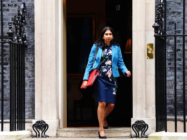 Home Secretary Suella Braverman, leaves Downing Street, Westminster, London, after the first Cabinet meeting with Rishi Sunak as Prime Minister. Picture date: Wednesday October 26, 2022.