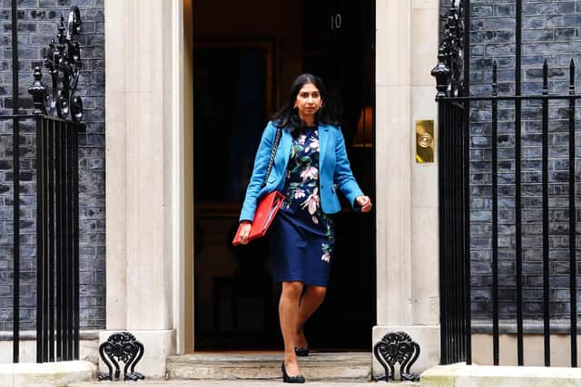 Home Secretary Suella Braverman, leaves Downing Street, Westminster, London, after the first Cabinet meeting with Rishi Sunak as Prime Minister. Picture date: Wednesday October 26, 2022.