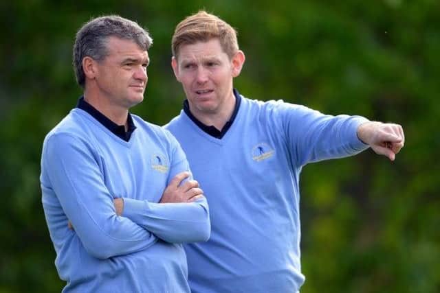 Paul Lawrie, left, and Stephen Gallacher are using their foundations to provide playing opportunities for Scotland's top juniors this winter