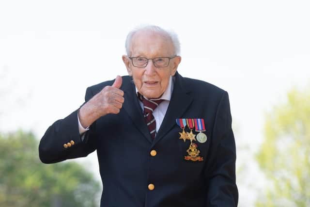 Captain Tom Moore raised a huge £12.5 million for the NHS by walking 100 laps of his garden (Photo: PA)