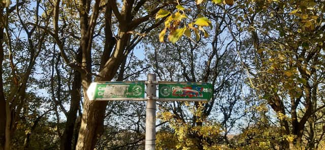 Vandalised direction signs on the Monkland Canal. Picture: The Scotsman