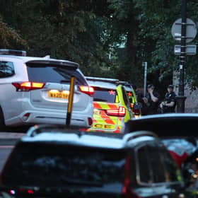 Police at Forbury Gardens in Reading town centre