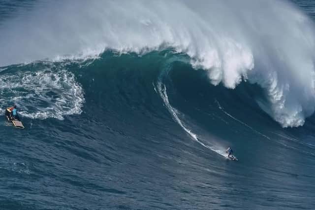 Ben Larg surfing Nazaré PIC: @yurikodavidphotography