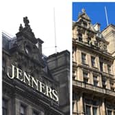 Left, the classic Jenners signage; and right, how it looks after the removal started. Credit Angela Smith.