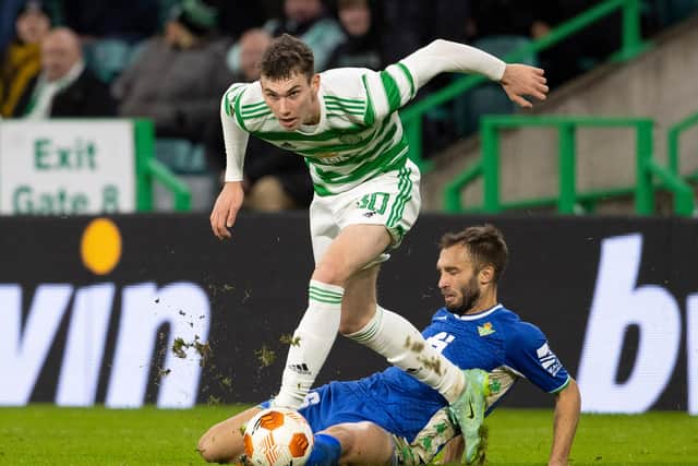 Celtic midfielder Liam Shaw has headed to Motherwell on loan for the second half of the season after earning only one start in his first six months at the club - the 20-year-old pictured in action in that outing which brought victory over Real Betis in the Europa League a month ago. (Photo by Alan Harvey / SNS Group)