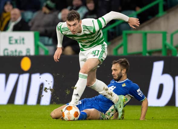 Celtic midfielder Liam Shaw has headed to Motherwell on loan for the second half of the season after earning only one start in his first six months at the club - the 20-year-old pictured in action in that outing which brought victory over Real Betis in the Europa League a month ago. (Photo by Alan Harvey / SNS Group)