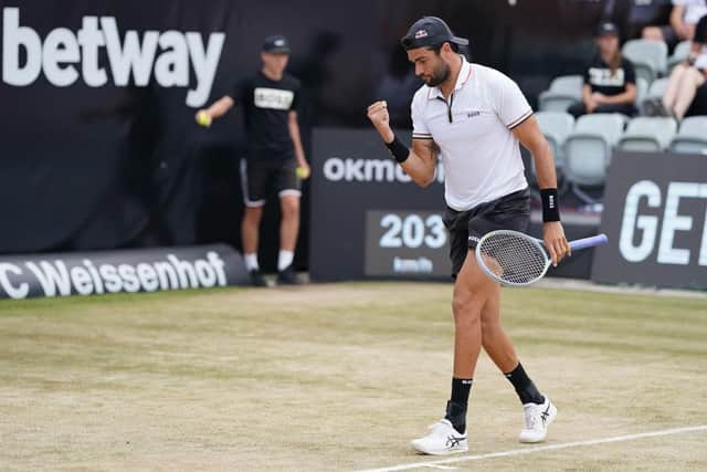 Matteo Berrettini of Italy reacts during Men`s Singles final between Andy Murray of Great Britain and Matteo Berrettini of Italy during day seven of the BOSS OPEN at Tennisclub Weissenhof on June 12, 2022 in Stuttgart, Germany. (Photo by Christian Kaspar-Bartke/Getty Images)