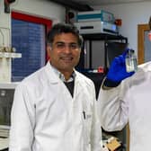 Dr Sudhagar Pitchaimuthu and phD student Michael Walsh who are  part of a team from Heriot-Watt University that have developed materials that can use wastewater from distilleries to produce green hydrogen.
