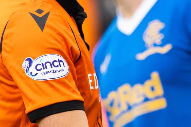 Dundee United strips bore the Cinch branding at Tannadice on Saturday - but Rangers' did not. (Photo by Craig Williamson / SNS Group)