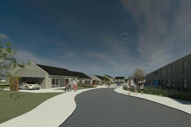 An impression of what the new Kilwinning housing scheme will look like.
