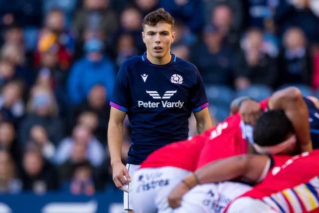 Jamie Dobie made his Scotland debut against Tonga in October. (Photo by Ross Parker / SNS Group)
