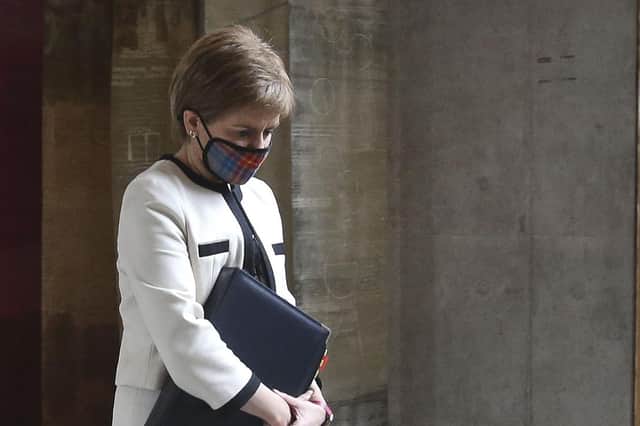 Nicola Sturgeon MSP First Minister today arriving for First Minister's Questions