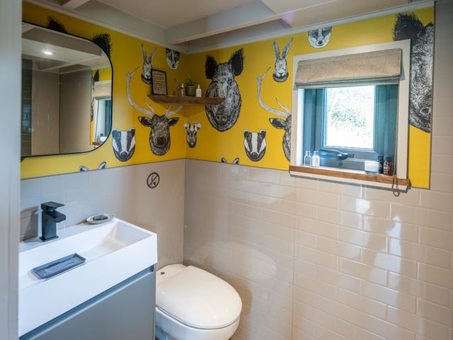 The cabin comes with a fully-equipped shower room.