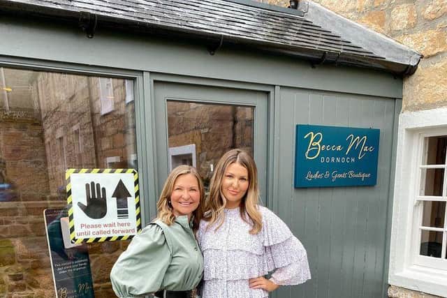 Rebecca Mackay, owner of Becca Mac in Dornoch, with her mother.