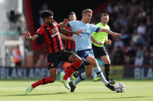 Kristoffer Ajer in action for Brentford.