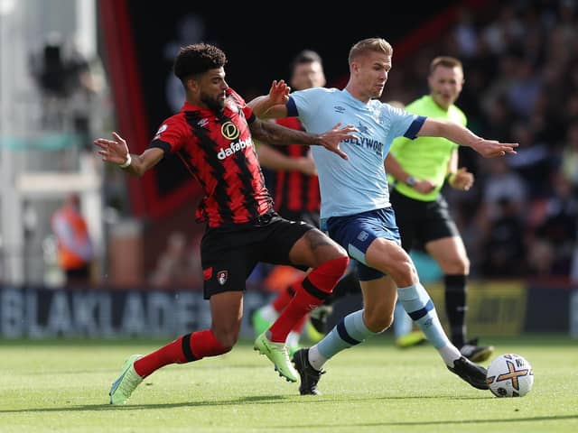 Kristoffer Ajer in action for Brentford.