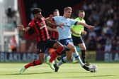 Kristoffer Ajer in action for Brentford.