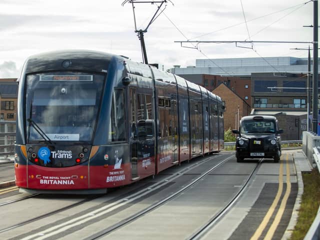 Edinburgh Trams have been open for 10 years. Image: Lisa Ferguson/National World.