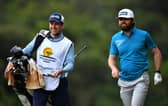 Liam Johnston walks with his caddie on the 15th hole during the opening round of the Kenya Savannah Classic at Karen Country Club in Nairobi. Picture: Stuart Franklin/Getty Images.