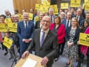 John Swinney launched his SNP leadership bid at the Grassmarket Community Project in Edinburgh (Picture: Jane Barlow/PA Wire)