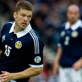 Jamie Mackie in action for Scotland in a 2012 World Cup qualifier against Serbia.
