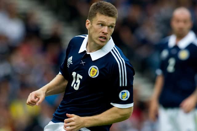 Jamie Mackie in action for Scotland in a 2012 World Cup qualifier against Serbia.