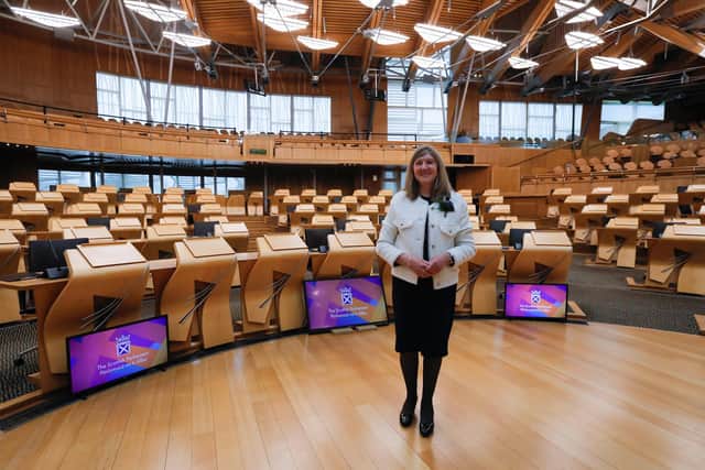 Holyrood's new Presiding Officer Alison Johnstone is set to oversee remote working arrangements as the country recovers from the Covid pandemic. Picture: Andrew Cowan/Scottish Parliament