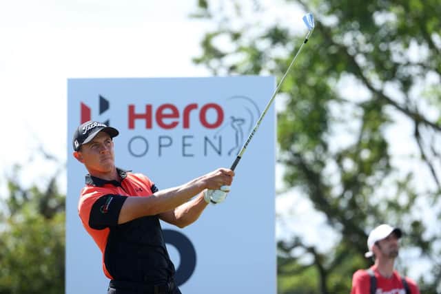 Grant Forrest tees off on the fifth hole in the final round of the Hero Open at Fairmont St Andrews. Picture: Andrew Redington/Getty Images.