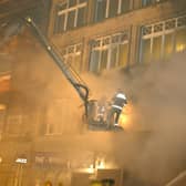 Firefighters tackle the blaze in Edinburgh's Cowgate   Pic: Tony Marsh