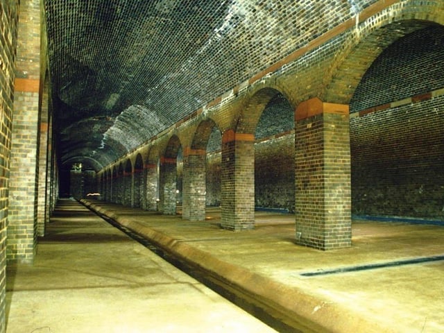Hidden from sight beneath a new housing estate, this underground chamber used to be at the heart of Edinburgh's water supply.      .