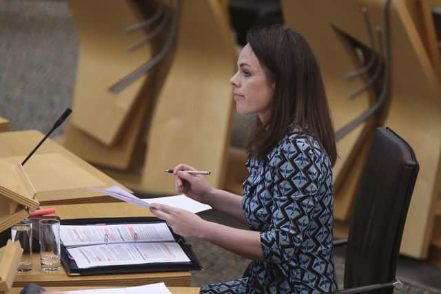 Finance secretary Kate Forbes giving a ministerial statement at the Scottish Parliament at Holyrood. Picture: PA