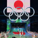 Japan's delegation enter the Olympic Stadium during the opening ceremony of the Tokyo 2020 Olympic Games, in Tokyo, on July 23, 2021.