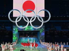 Japan's delegation enter the Olympic Stadium during the opening ceremony of the Tokyo 2020 Olympic Games, in Tokyo, on July 23, 2021.