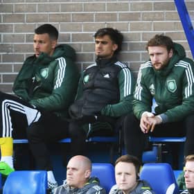 Celtic's Jota was forced to sit out the second half at Perth with muscle fatigue that has placed his availablity for the Champions League encounter with RB Leipzig in doubt. (Photo by Ross MacDonald / SNS Group)