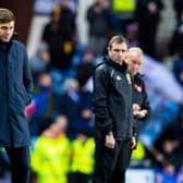 Rangers manager Steven Gerrard watches on as his side lose at home to Hamilton Accies. Picture: SNS