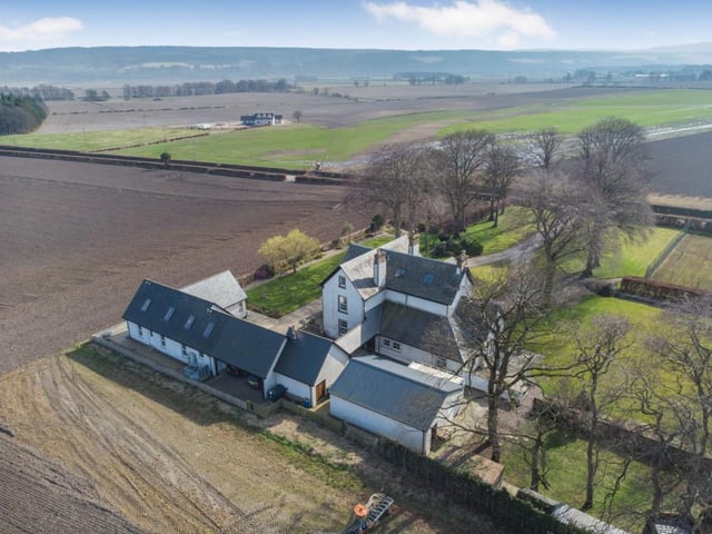 Aerial view of rear of property.
