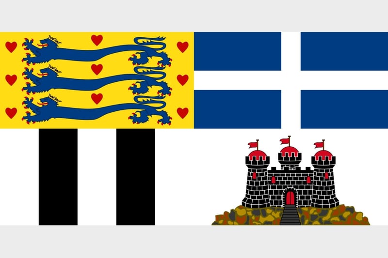 This is the Royal Standard of Prince Philip (1952-2021) the Duke of Edinburgh, the first quarter represents Denmark, the second Greece, the third the Mountbatten family and the last Edinburgh itself.