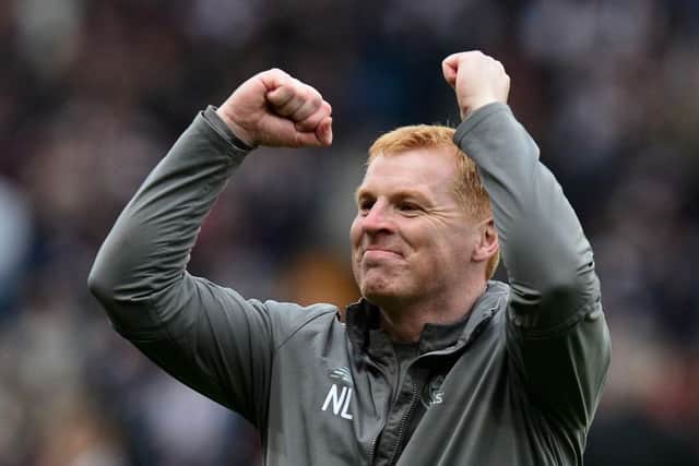 Neil Lennon, manager of Celtic celebrates pictured winning the Scottish Cup at the final in 2019 (Picture: Getty Images)