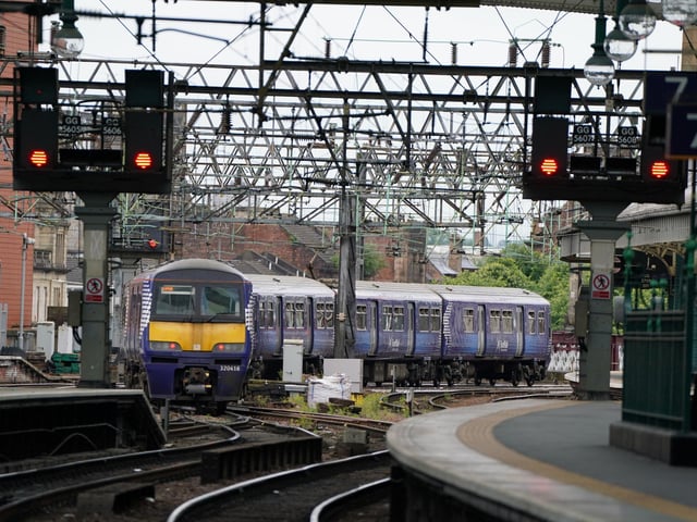 A train arriving at Glasgow Central Station as members of the Rail, Maritime and Transport union begin their nationwide strike. Picture; Andrew Milligan/PA Wire