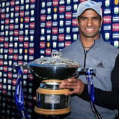 England's Aaron Rai poses with the trophy after beating compatriot Tommy Fleetwood in a play-off to win the Aberdeen Standard Investments Scottish Open at The Renaissance Club. Picture: Andrew Redington/Getty Images