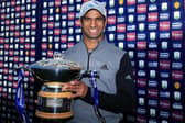 England's Aaron Rai poses with the trophy after beating compatriot Tommy Fleetwood in a play-off to win the Aberdeen Standard Investments Scottish Open at The Renaissance Club. Picture: Andrew Redington/Getty Images